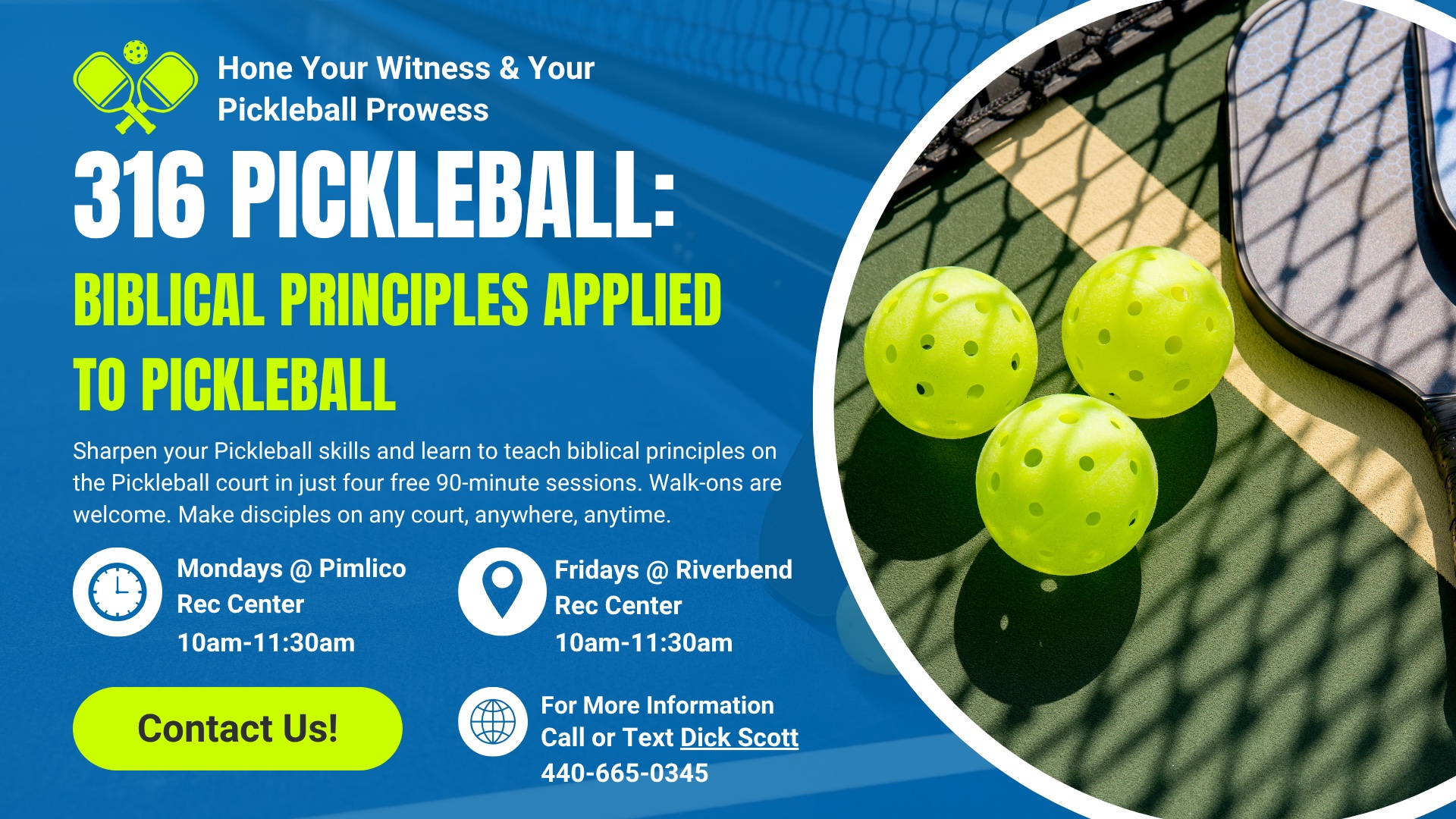 Blue and Green Modern Pickleball Tournament Banner Landscape – 1